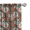 thumbnail image 1 of Ambesonne Hawaiian Curtains, Grunge Floral Plaid Tartan, Pair of 28"x63", Grey Teal Burnt Sienna, 1 of 4