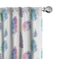 thumbnail image 1 of Ambesonne Hawaiian Curtains, Tropical Monstera Fern Art, Pair of 28"x63", Turquoise Pale Purple, 1 of 4