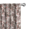 thumbnail image 1 of Ambesonne Hawaiian Curtains, Vintage Pastel Flora Bloom, Pair of 28"x84", Coral Blush Warm Taupe, 1 of 4