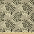 thumbnail image 1 of Ambesonne Hawaiian Fabric by the Yard Microfiber, Exotic Leaves Pattern Art, 2 Yards, Sand Brown Khaki and Fawn, 1 of 2