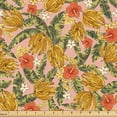 thumbnail image 1 of Ambesonne Hawaiian Fabric by the Yard Upholstery, Bananas Leaves Flowers, 2 Yards, Burnt Sienna and Sage Green, 1 of 5