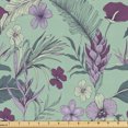 thumbnail image 1 of Ambesonne Hawaiian Fabric by the Yard Upholstery, Exotic Flower Leaf Retro, 5 Yards, Pale Eggplant Dark Indigo, 1 of 1