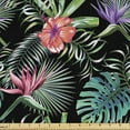 thumbnail image 1 of Ambesonne Hawaiian Fabric by the Yard Upholstery, Hibiscus Flowers Tropics, 10 Yards, Coral Teal and Violet, 1 of 5