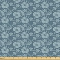 thumbnail image 1 of Ambesonne Hawaiian Fabric by the Yard Upholstery, Hibiscus Silhouettes Art, 2 Yards, Pale Cadet Blue Pale Teal, 1 of 5
