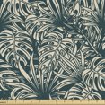thumbnail image 1 of Ambesonne Hawaiian Fabric by the Yard Upholstery, Overlapped Tropical Leaves, 10 Yards, Dark Teal and Champagne, 1 of 5