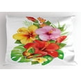 thumbnail image 1 of Ambesonne Hawaiian Pillow Sham, Colorful Hibiscus Blooming, 26" X 20", Multicolor, 1 of 2