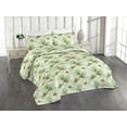 thumbnail image 1 of Ambesonne Hawaiian Quilted Bedspread Set 3 Pcs, Tropical Jungle Art Orchid, King, Fern Green Beige Magenta, 1 of 4