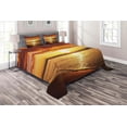 thumbnail image 1 of Ambesonne Hawaiian Quilted Coverlet 3 Pcs, Beach Sunset Coast, King Size, Dark Orange Orange, 1 of 2