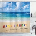 thumbnail image 1 of Ambesonne Hawaiian Shower Curtain, Happy Birthday Sign, 69"Wx75"L, Multicolor, 1 of 3