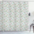 thumbnail image 1 of Ambesonne Hawaiian Shower Curtain, Pink Flamingos Palm Leaves, 69"Wx75"L, Pale Blue and Multicolor, 1 of 3