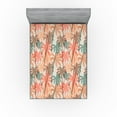 thumbnail image 1 of Ambesonne Hawaiian Summer Fitted Sheet, Art Psychedelic, Queen Size, Coral Cadet Blue, 1 of 5