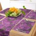 thumbnail image 1 of Ambesonne Hawaiian Table Runner & Placemats, Jungle Hibiscus Ornaments, Placemat 4 pcs + Runner 14"x90", Purple Multicolor, 1 of 2