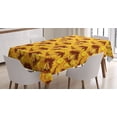 thumbnail image 1 of Ambesonne Hawaiian Tablecloth Rectangular Table Cover, Ocean Island Palms, 60"x90", Marigold and Brown, 1 of 4