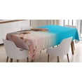 thumbnail image 1 of Ambesonne Hawaiian Tablecloth Rectangular Table Cover, Sea Turtle Underwater, 52"x70", Aqua Cinnamon Brown, 1 of 4