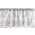 thumbnail image 1 of Ambesonne Hawaiian Window Valance, Flamingos and Leaves Art, 42" x 18", White Pastel Purple and Pink, 1 of 3
