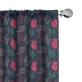 thumbnail image 1 of Ambesonne Heart Window Curtains, Anatomical Human Organ Veins, Each 28" W x 63" L, Hot Pink and Charcoal Grey, 1 of 4