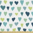 thumbnail image 1 of Ambesonne Heart Fabric by the Yard Upholstery, Love Romance Art, 1 Yard, Almond Green Turquoise, 1 of 5