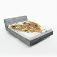 thumbnail image 1 of Ambesonne Heart Fitted Sheet, Watercolor Love, Queen Size, White Multicolor, 1 of 3