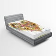 thumbnail image 1 of Ambesonne Heart Fitted Sheet, Watercolor Love, Twin XL Size, White Multicolor, 1 of 3