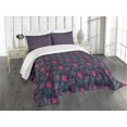 thumbnail image 1 of Ambesonne Heart Quilted Bedspread Set 3 Pcs, Anatomical Human Organ Veins, King Size, Hot Pink and Charcoal Grey, 1 of 5