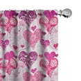 thumbnail image 1 of Ambesonne Hearts Curtains, Love Design, Pair of 28"x95", Hot Pink Purple Pink, 1 of 5