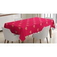 thumbnail image 1 of Ambesonne Hearts Tablecloth Rectangular Table Cover, Pastel Heart Spots Pattern, 52"x70", Dark Pink and Coral, 1 of 4