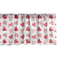 thumbnail image 1 of Ambesonne Hearts Valance Pack of 2, Valentines Romance , 42"X18", Blush Pastel Pink, 1 of 3