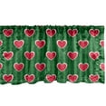 thumbnail image 1 of Ambesonne Hearts Window Valance, Love Pattern, 54" X 18", Apple Green Dark Coral, 1 of 3