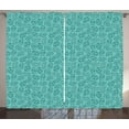 thumbnail image 1 of Ambesonne Hedgehog Curtains 2 Panel Set, Ornate Animals, 108" x 63", Turquoise Teal, 1 of 3