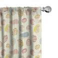thumbnail image 1 of Ambesonne Hedgehog Curtains, Dotted Floral Striped, Pair of 28"x95", Multicolor, 1 of 5