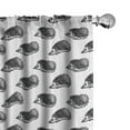thumbnail image 1 of Ambesonne Hedgehog Curtains, Sketchy Animal Pattern, Pair of 28"x95", Black White, 1 of 5