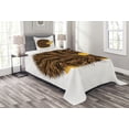 thumbnail image 1 of Ambesonne Hedgehog Quilted Bedspread Set 2 Pcs, Cartoon Animal Smile, Twin Size, Brown Earth Yellow, 1 of 3