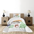 thumbnail image 1 of Ambesonne Hedgehog Quilted Bedspread Set 2 Pcs, Colorful Animal Food, Twin Size, Multicolor, 1 of 6