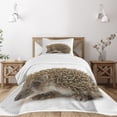 thumbnail image 1 of Ambesonne Hedgehog Quilted Bedspread Set 2 Pcs, Small Mammal, Twin Size, Cocoa Brown, 1 of 5