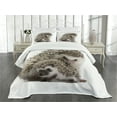 thumbnail image 1 of Ambesonne Hedgehog Quilted Bedspread Set 3 Pcs, Mother Love, King Size, Brown Ivory, 1 of 5