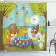 thumbnail image 1 of Ambesonne Hedgehog Shower Curtain, Woodland Party Design, 69"Wx84"L, Multicolor, 1 of 3
