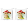 thumbnail image 1 of Ambesonne Hedgehog Throw Pillow Cover 2 Pack, Vivid Colored Cartoon, 20", Multicolor, 1 of 2