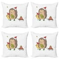 thumbnail image 1 of Ambesonne Hedgehog Throw Pillow Cover 4 Pack, Cartoon Bird and Tree, 24", Multicolor, 1 of 6