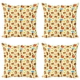 thumbnail image 1 of Ambesonne Hedgehog Throw Pillow Cover 4 Pack, Cartoon Woodland Dots, 18", Multicolor, 1 of 2