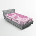 thumbnail image 1 of Ambesonne Heels and Dresses Fitted Sheet 2 Pcs Set, Paris Atelier, Twin, Pale Pink Magenta Mauve, 1 of 3