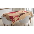 thumbnail image 1 of Ambesonne Heels and Dresses Tablecloth Rectangular Table Cover, Retro French, 60"x84", Pale Salmon Dark Brown, 1 of 4