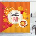 thumbnail image 1 of Ambesonne Hello Fall Shower Curtain, Greeting Autumn Motifs, 69"Wx70"L, White Orange Dark Coral, 1 of 1