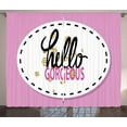 thumbnail image 1 of Ambesonne Hello Gorgeous Curtains 2 Panel Set, Patch Image, 108" x 90", Multicolor, 1 of 3
