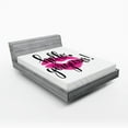 thumbnail image 1 of Ambesonne Hello Gorgeous Fitted Sheet 2 Pcs Set, Pink Lipstick, Queen, Black White and Pink, 1 of 3