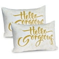 thumbnail image 1 of Ambesonne Hello Gorgeous Pillow Sham 2 Pack, Graphic, 26"x20", Yellow Earth Yellow, 1 of 3
