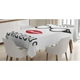 thumbnail image 1 of Ambesonne Hello Gorgeous Tablecloth Rectangular Table Cover, Red Lipstick, 60"x90", Black White and Ruby, 1 of 4
