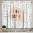 thumbnail image 1 of Ambesonne Hello Kitchen Curtains, Romantic Message Pastel, 55"x39", Blush Black, 1 of 3
