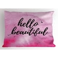 thumbnail image 1 of Ambesonne Hello Pillow Sham, Feminine Romantic, 36" X 20", Lilac Magenta Black, 1 of 2
