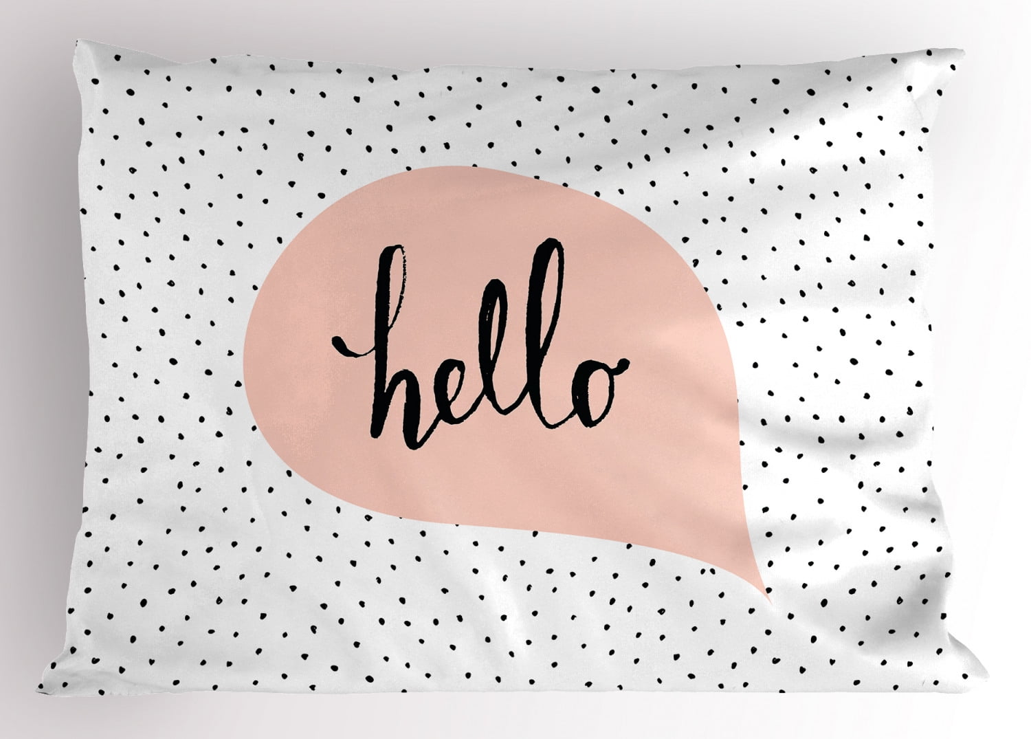 Ambesonne Hello Pillow Sham, Pale Pink Speech Bubble, 26" X 20", Blush ...