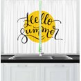 thumbnail image 1 of Ambesonne Hello Summer Kitchen Curtains, Letters on Yellow, 55"x39", Mustard Black, 1 of 3